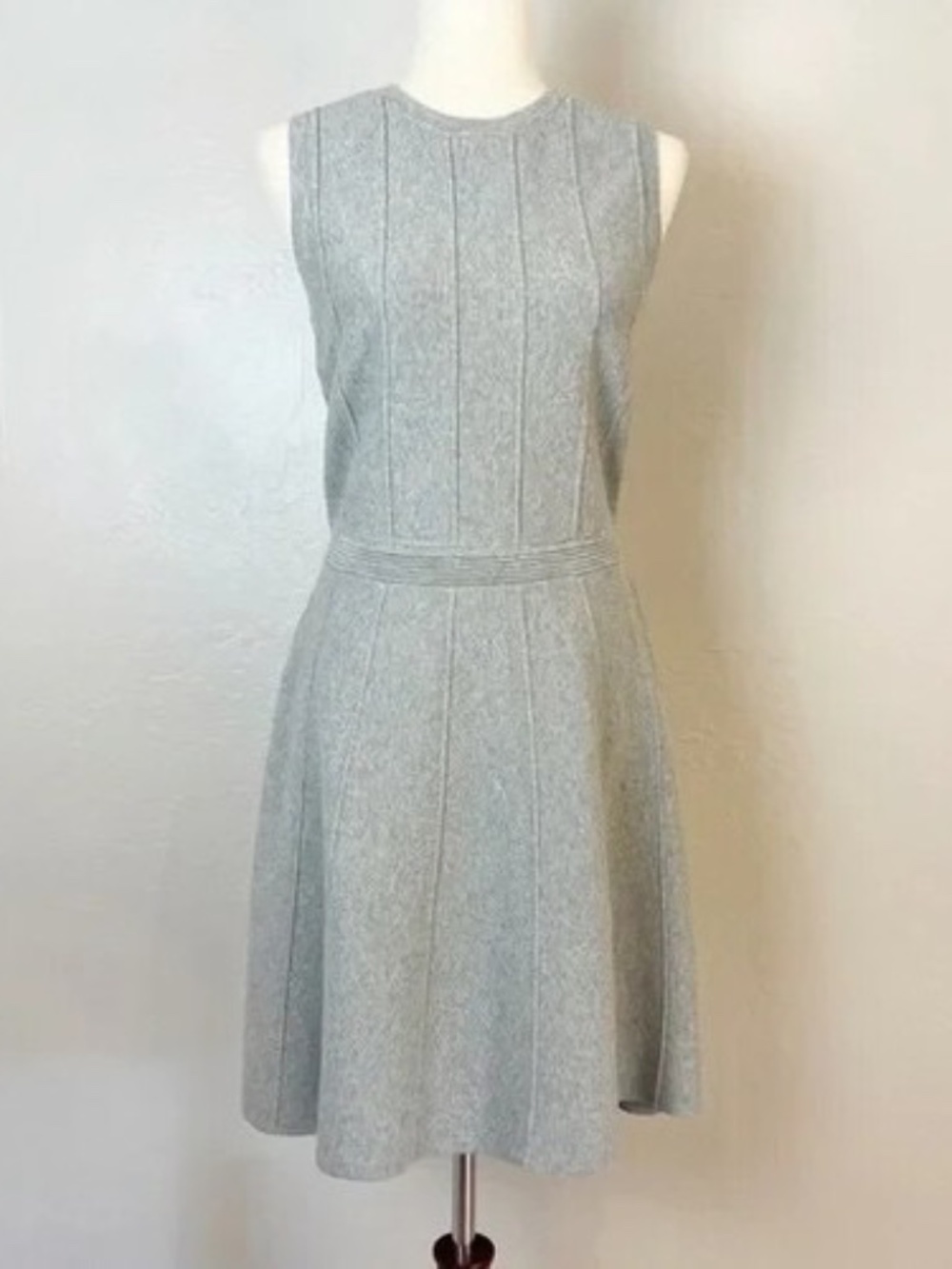 ANN TAYLOR Sleeveless Fit & Flare Sweater Dress – Heather Gray – Size Small